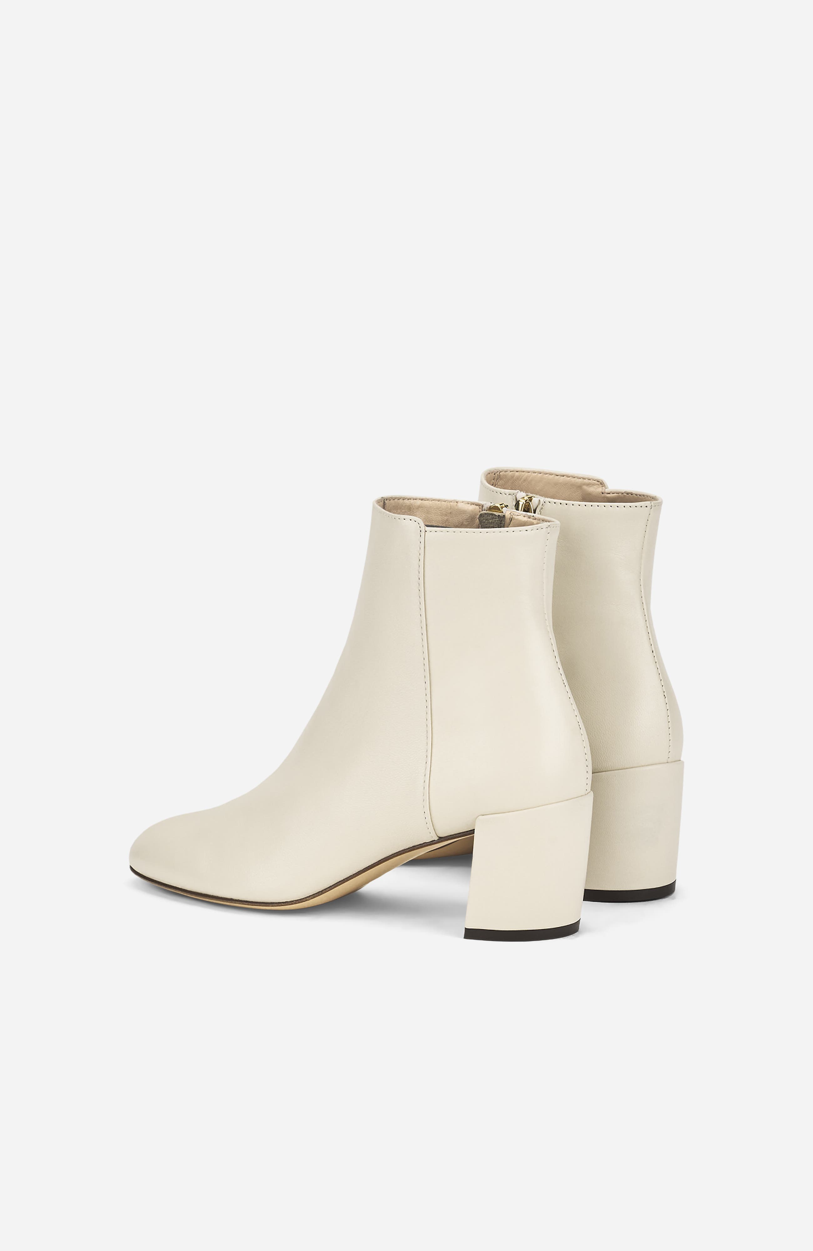 Lynn Bootie Heeled Leather Ankle Boot, Alternate, color, Milky