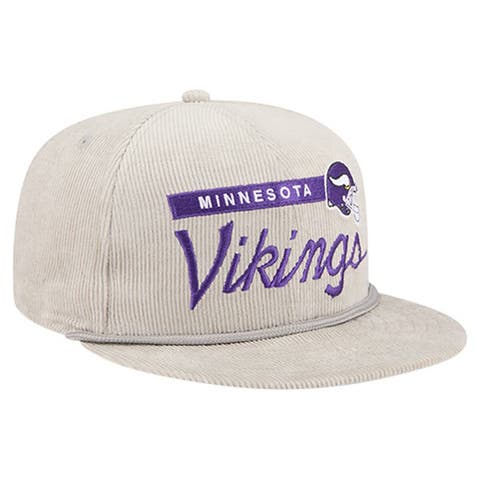 Men's New Era Gray Minnesota Vikings Cord Rope Corduroy 9FIFTY Snapback Hat