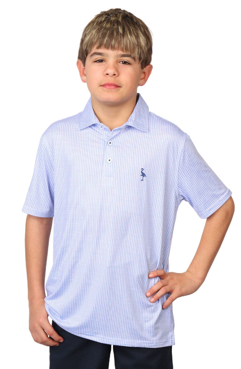 TailorByrd Kids' Dot Print Performance Knit Polo, Main, color, Blue