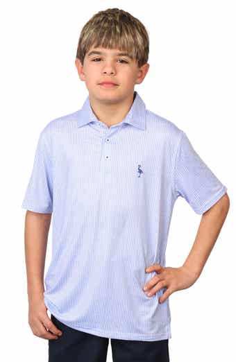 TailorByrd Kids' Dot Print Performance Knit Polo