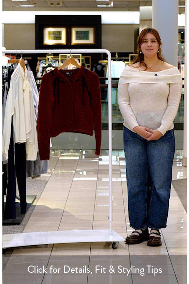 x Sara Walker Jackie Velvet Bow Cable Stitch Cardigan video
