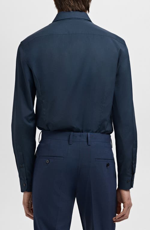 Mango Slim Fit Cotton Poplin Button-up Shirt In Blue
