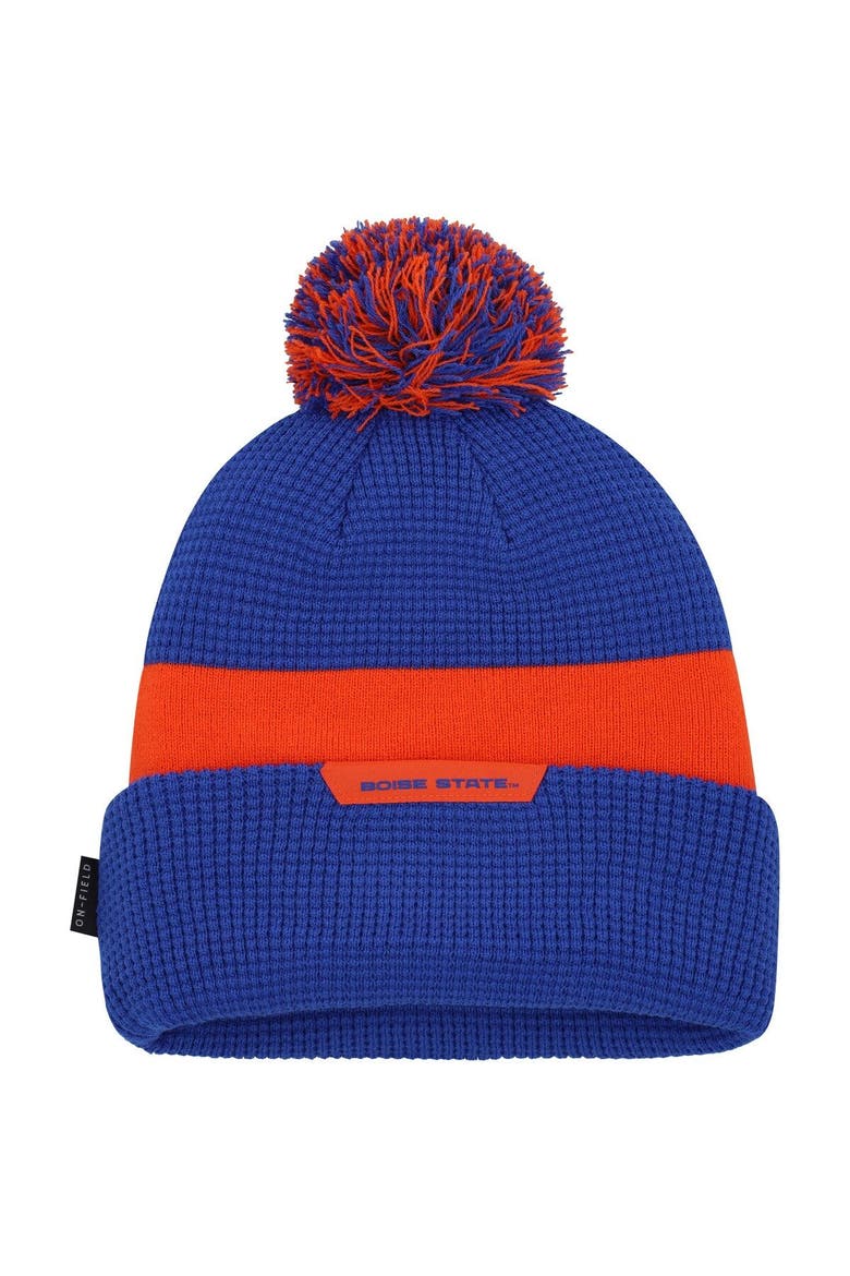 Men's Nike Royal Boise State Broncos Sideline Team Cuffed Knit Hat with Pom, Alternate, color, Royal