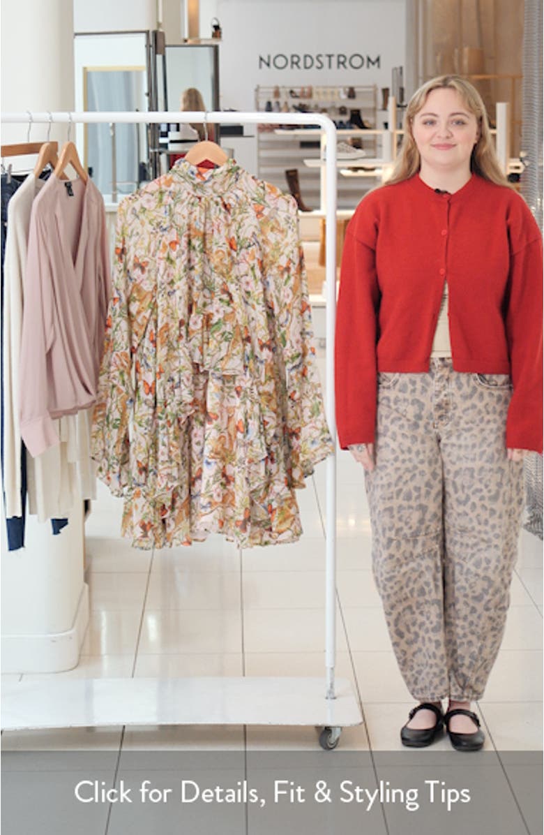 Mixed Print Long Sleeve Minidress, sales video thumbnail