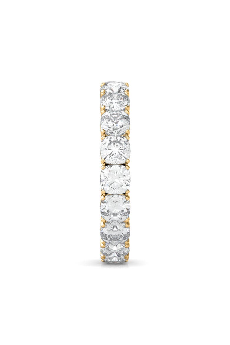 Cushion Cut Lab Created Diamond Eternity Ring, Alternate, color, YELLOW GOLD