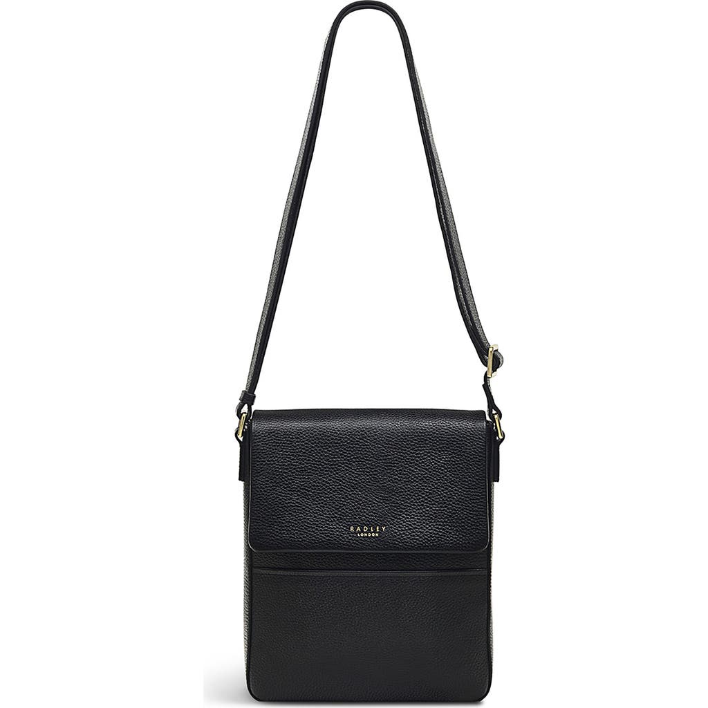 Radley London Whitby Row Small Flap Leather Crossbody Bag In Black