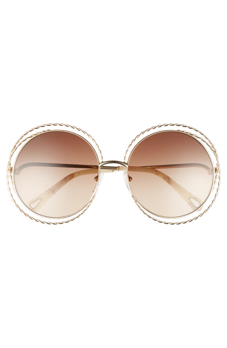 Chloé Carlina Torsade 58mm Round Sunglasses, Alternate, color, 