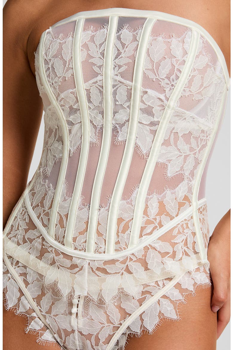 Chalice Strapless Bustier Top, Alternate, color, SNOW WHITE
