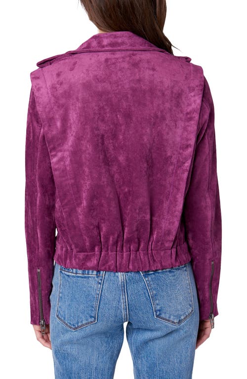 Blanknyc Faux Suede Moto Jacket In Sparkling Grape