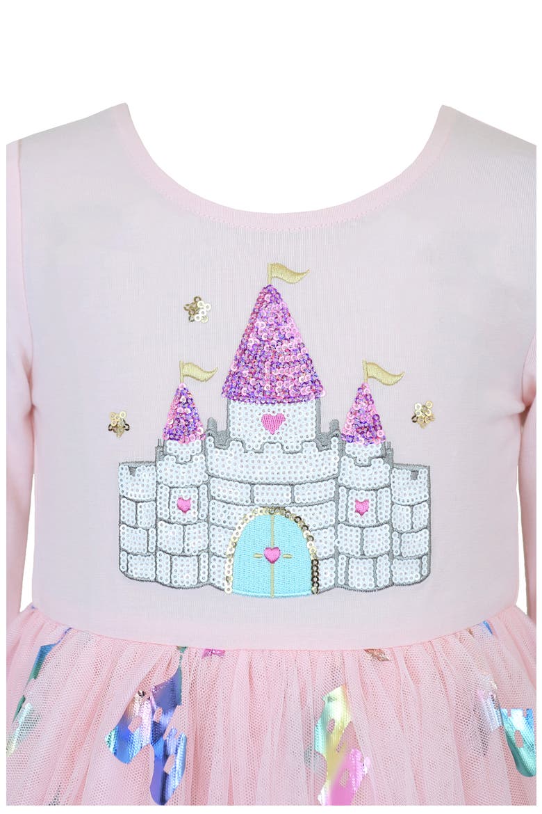 Kids' Castle Sequin Dress, Alternate, color, PINK