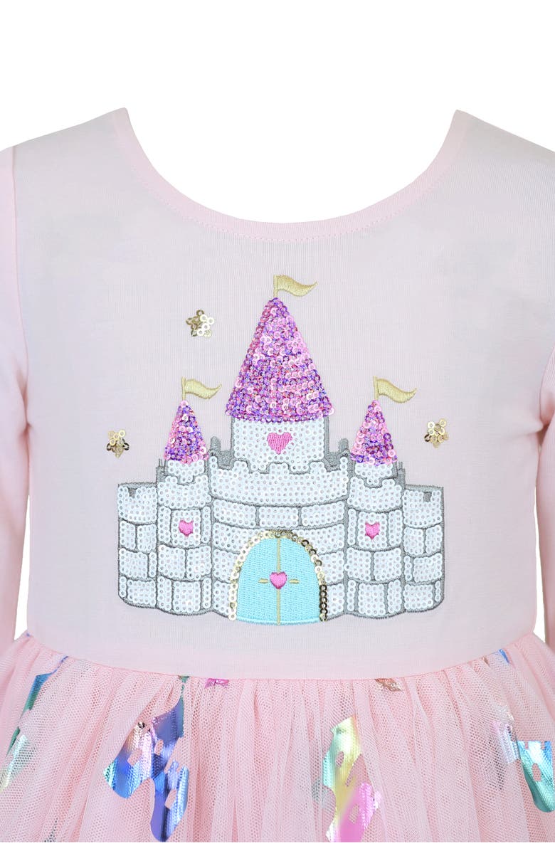 Zunie Kids' Castle Sequin Dress, Alternate, color, Pink