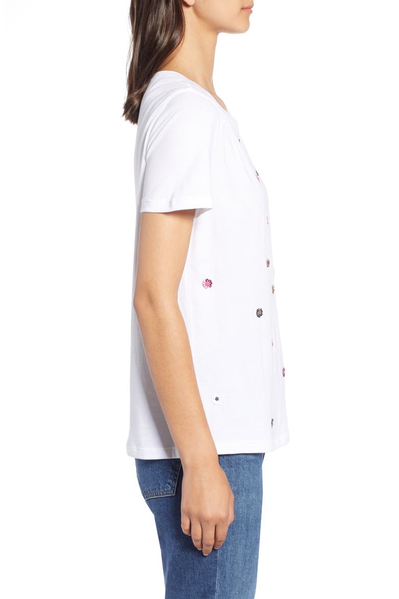 Embellished Tee, Alternate, color, WHITE- NAVY EMBELLISHMENT