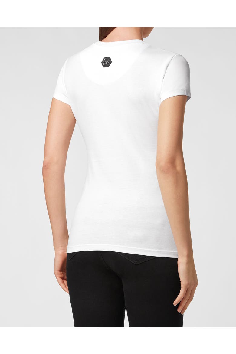 T-Shirt Round Neck Ss Pp Duck With Crystals Women, Alternate, color, white