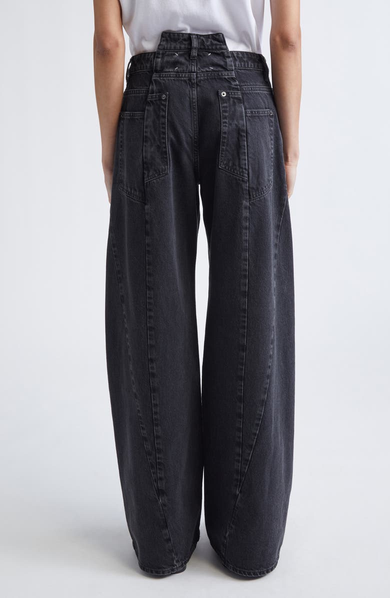 Maison Margiela Décortiqué Wide Leg Jeans, Alternate, color, Medium Black Stone