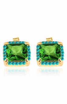 GABI RIELLE Enchanted Bouquet Square Halo Stud Earrings