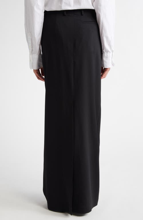 Teurn Studios Tailored Wool Gabardine Skirt In Black
