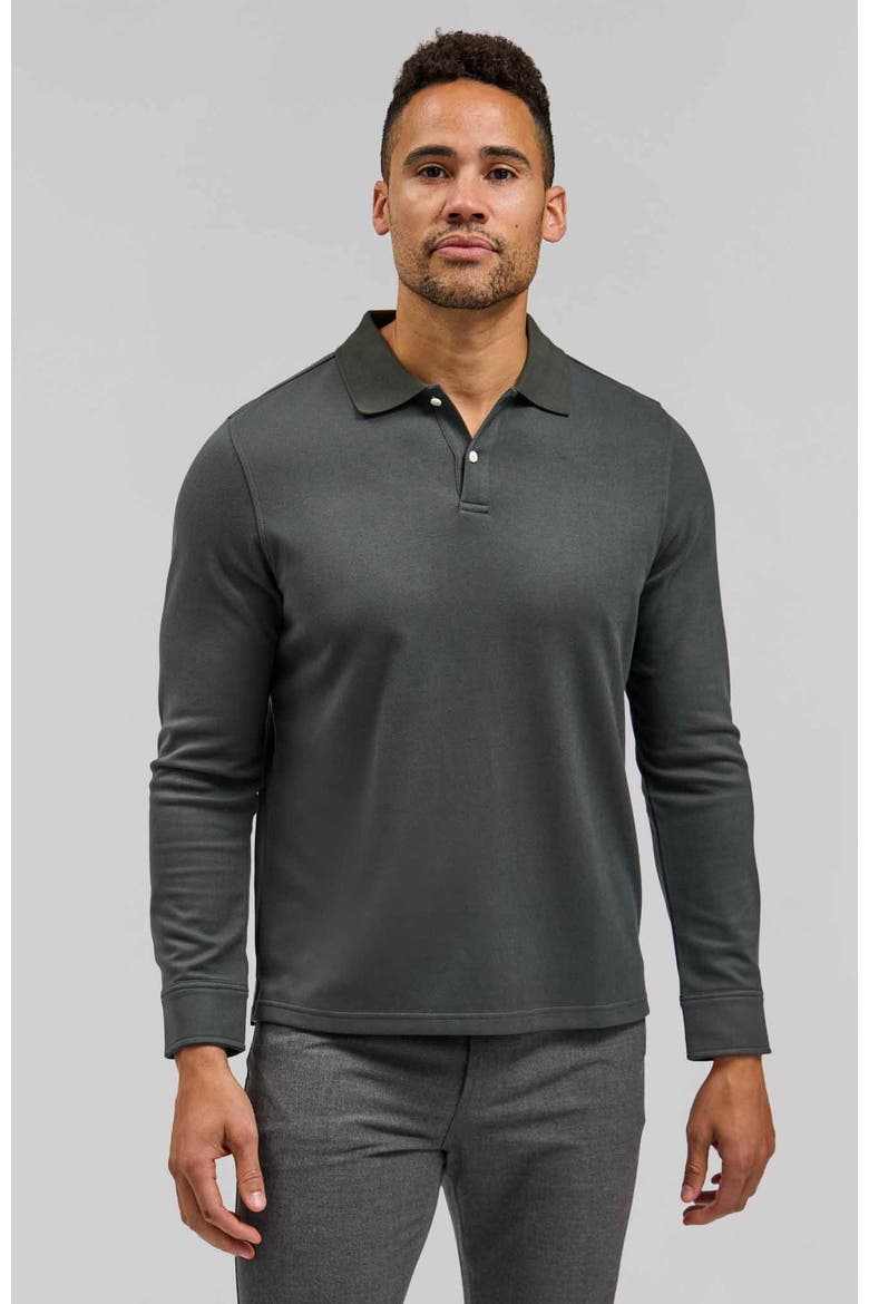 The Braden Long Sleeve Polo, Main, color, Cedar