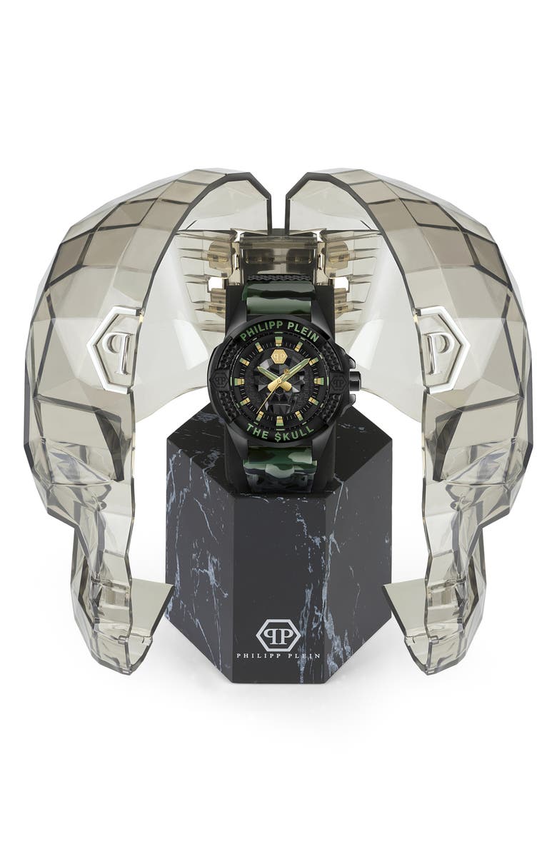 PHILIPP PLEIN The $kull Silicone Strap Watch, 44mm, Alternate, color,