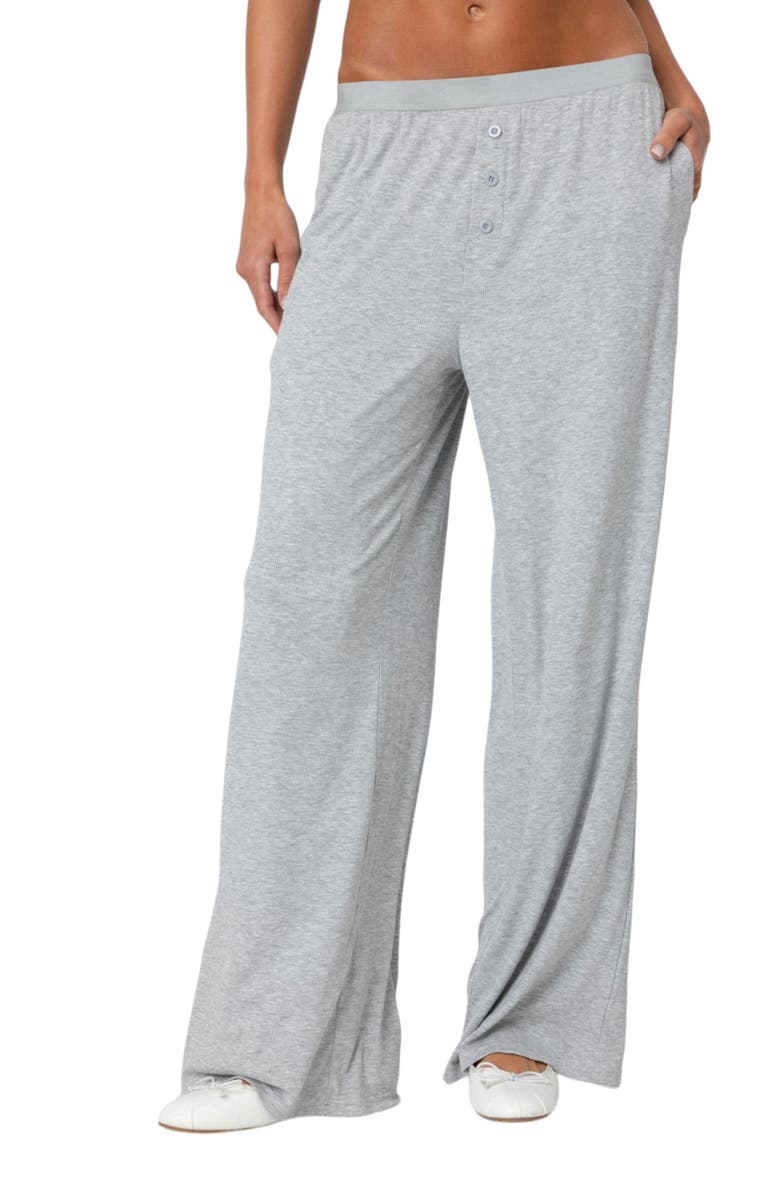EDIKTED Heather Mélange Lounge Pants, Main, color, Gray-Melange