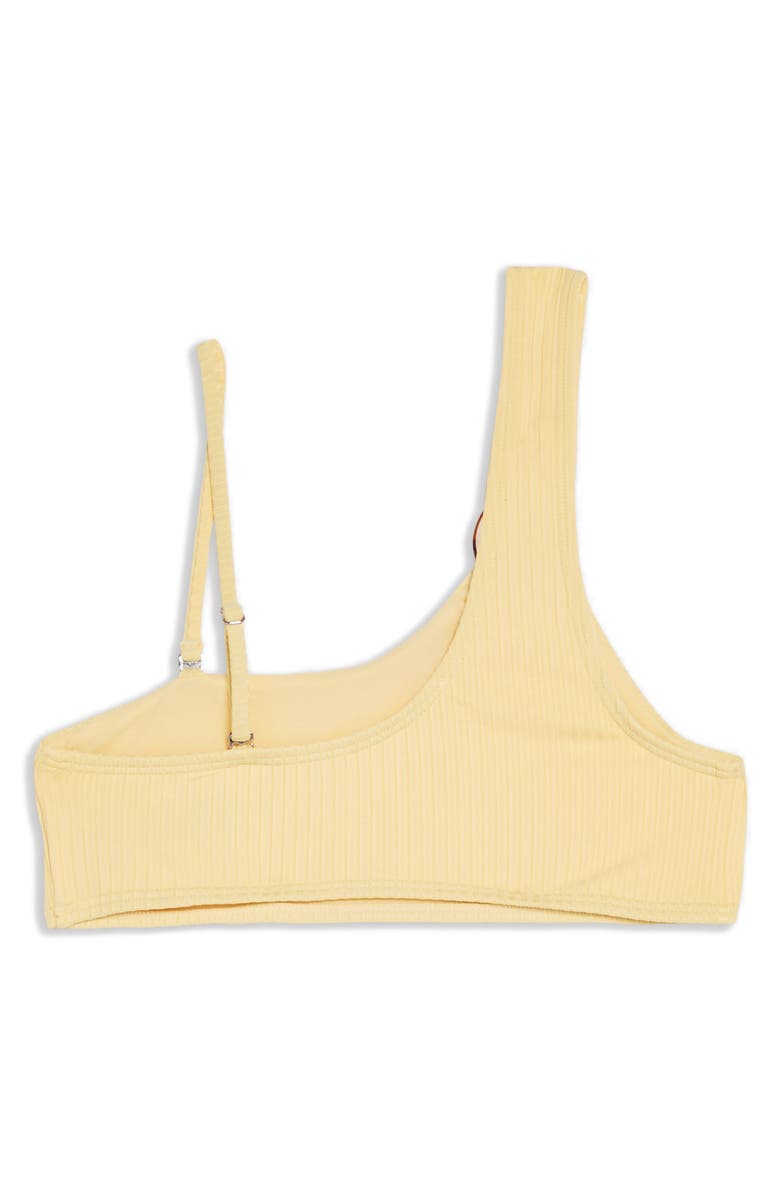 Topshop Ribbed Ring One-Shoulder Bikini Top, Alternate, color,