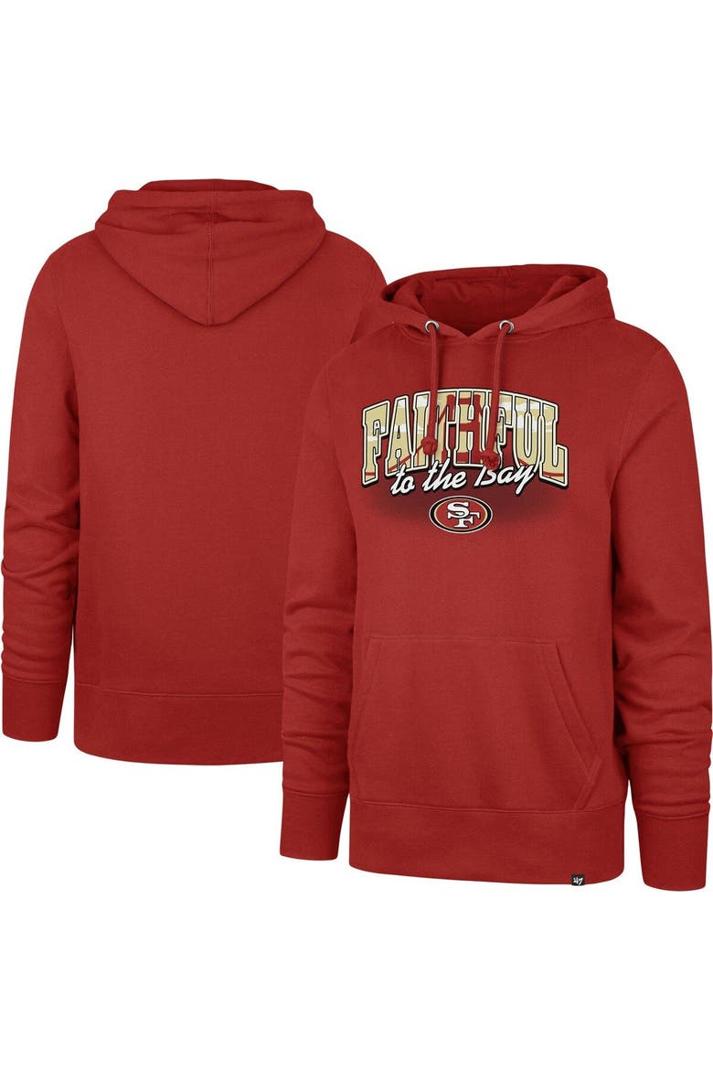 Men's '47 Scarlet San Francisco 49ers Regional Headline Pullover Hoodie, Main, color, Scarlet
