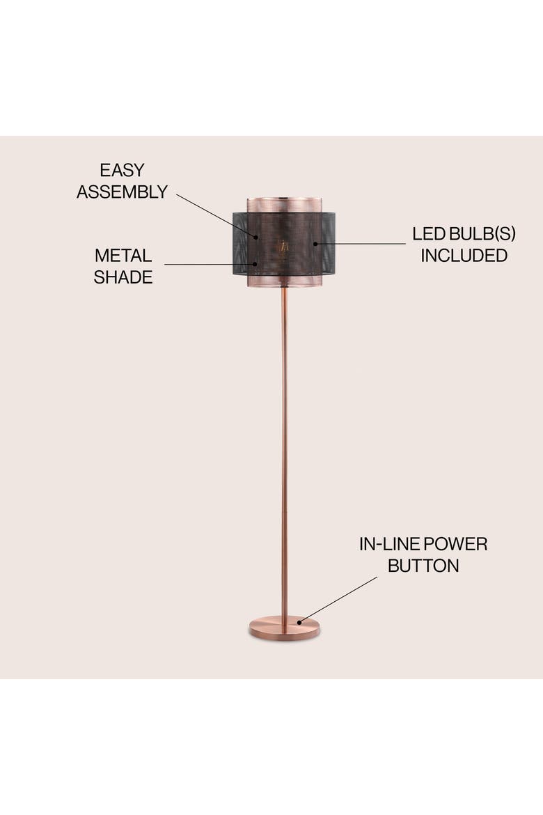 Tribeca Metal LED Floor Lamp, Alternate, color, Copper