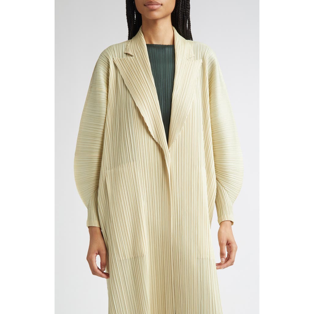 Issey Miyake Pleats Please Monthly Colors December Pleated Coat In White