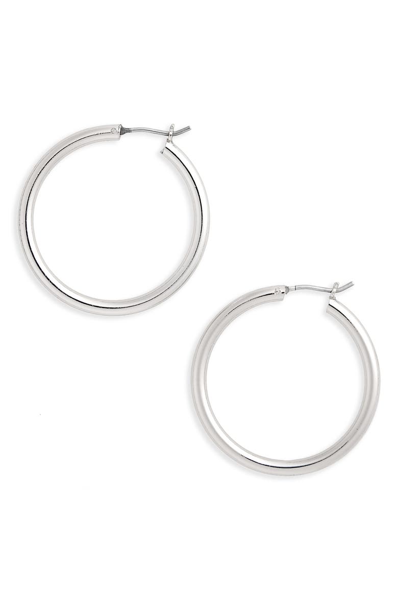 Nordstrom Medium Endless Hoops, Main, color, Rhodium