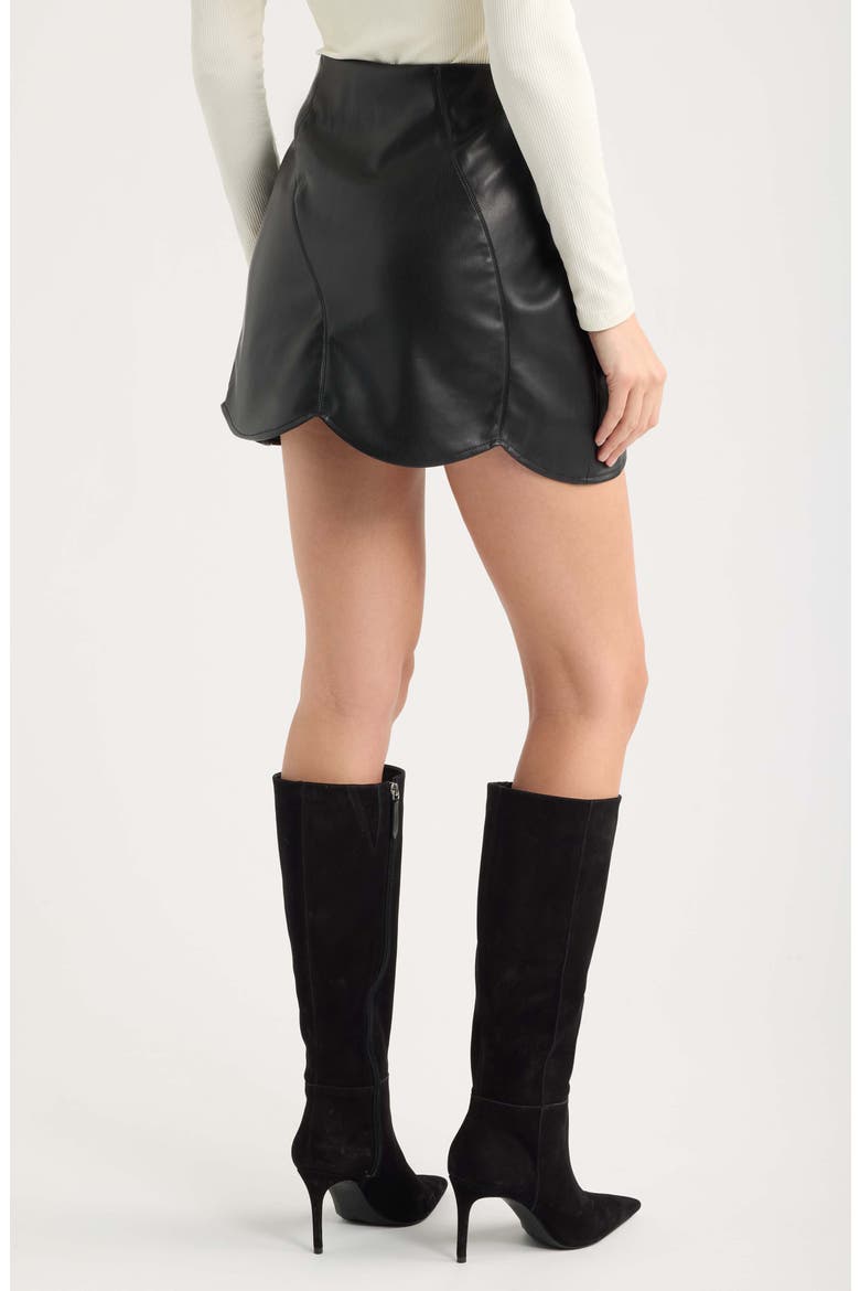 Aerosmith Faux Leather Miniskirt, Alternate, color, BLACK