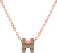 Pre-Owned Hermes Pop H Pendant Chain Necklace Metal and Enamel Mini