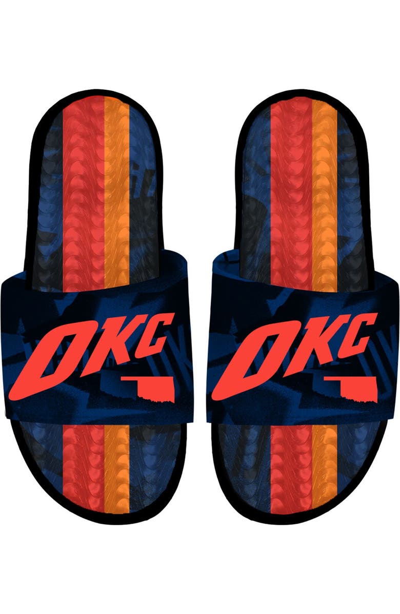 ISLIDE Men's ISlide Black Oklahoma City Thunder 2023/24 City Edition Gel Slide Sandals, Main, color,