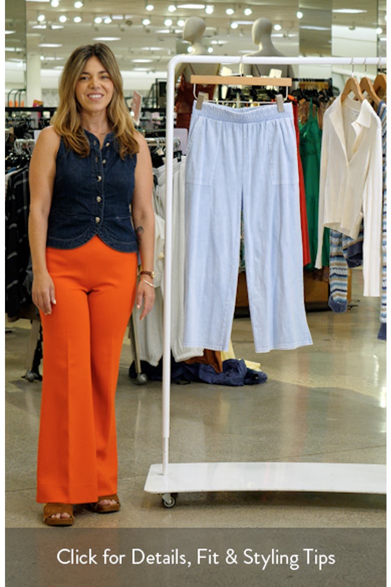 Alva Mineral Wash Pull-On Wide Leg Capri Pants video