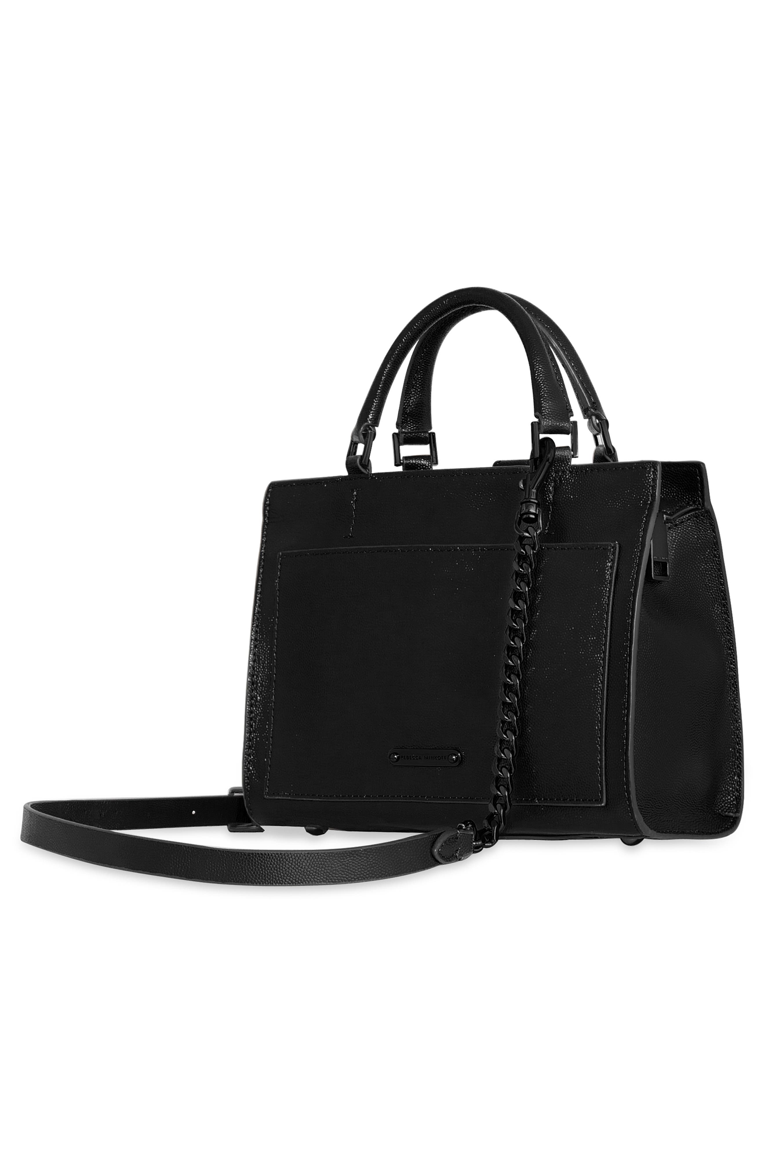 Rebecca Minkoff Rider Mini Tote Crossbody Bag, Alternate, color, Black