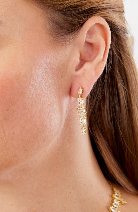 Marquise Cubic Zirconia Drop Earrings
