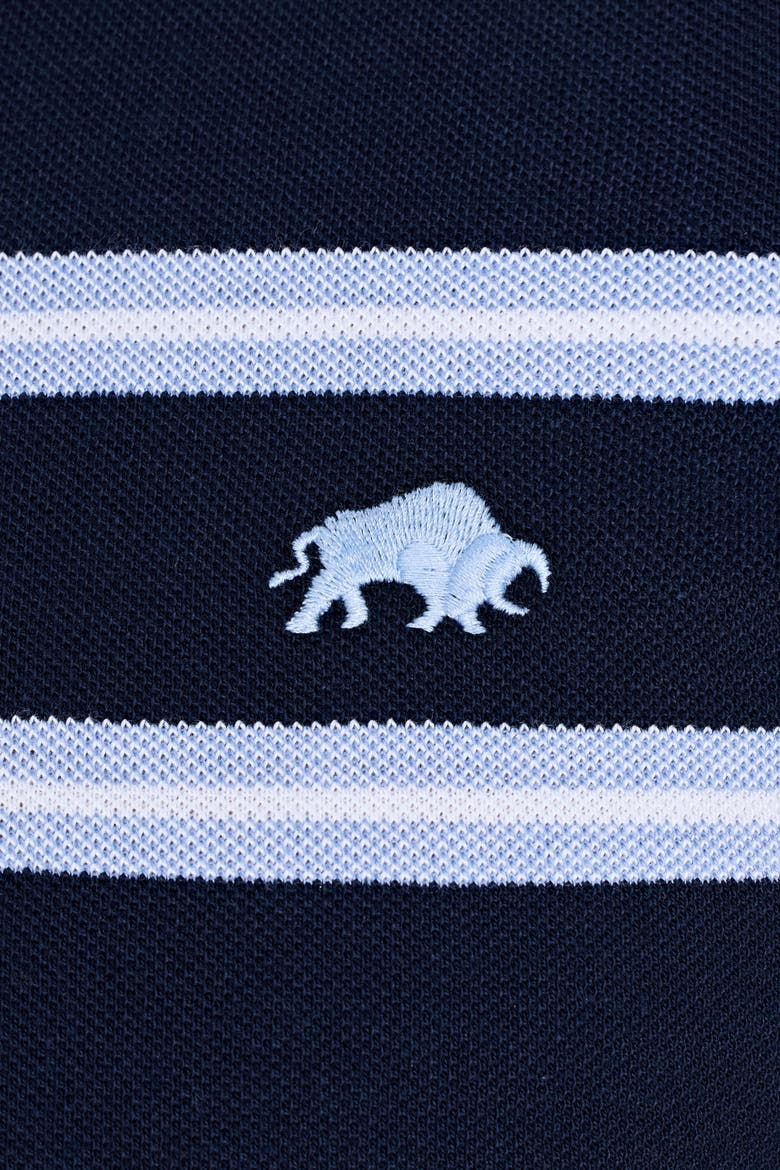 Triple Stripe Birdseye Polo, Alternate, color, Navy