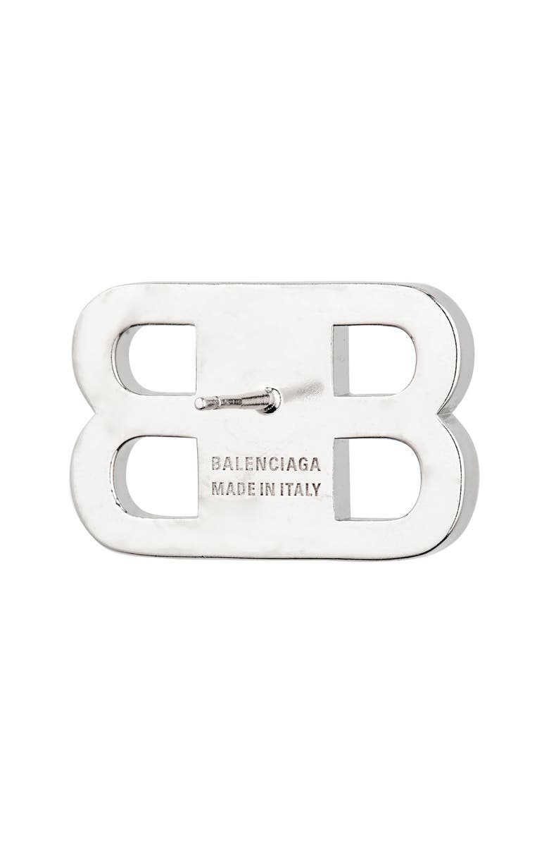 Balenciaga BB 2.0 Crystal Stud Earrings, Alternate, color, Silver/ Crystal