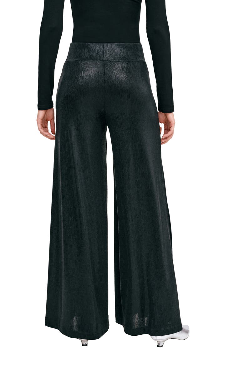 Georgia Metallic Wide Leg Pants, Alternate, color, ONYX