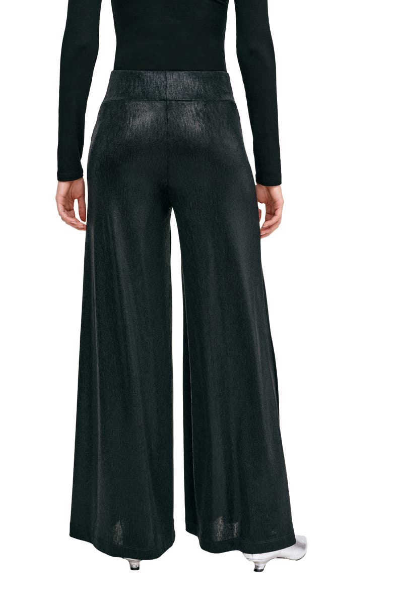 Marcella Georgia Metallic Wide Leg Pants, Alternate, color, Onyx
