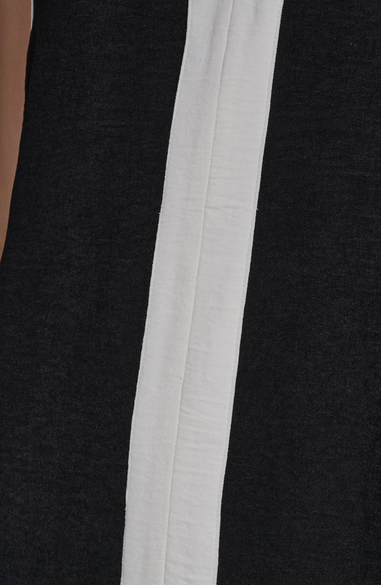 KARL LAGERFELD Aero Wash Colorblock A-Line Dress, Alternate, color, Black Soft White