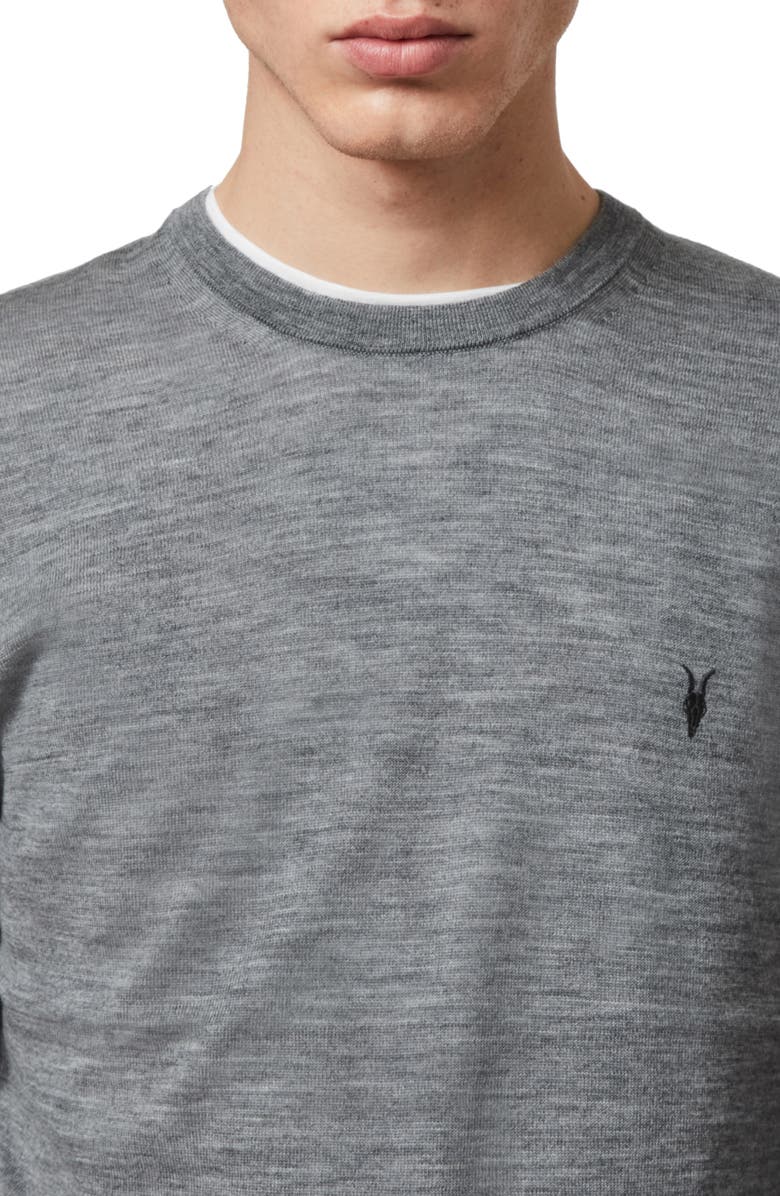 AllSaints Mode Slim Fit Wool Sweater, Alternate, color, Grey Marl