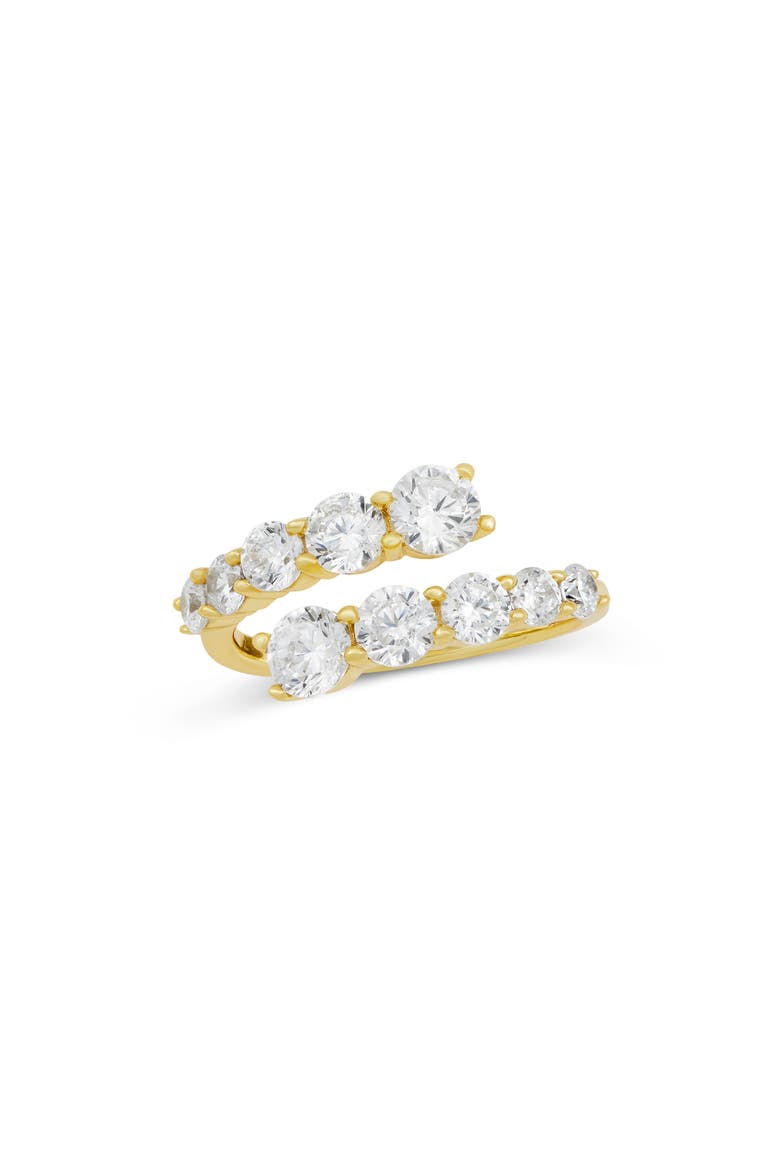 Graduated Cubic Zirconia Bypass Ring, Main, color, YELLOW GOLD
