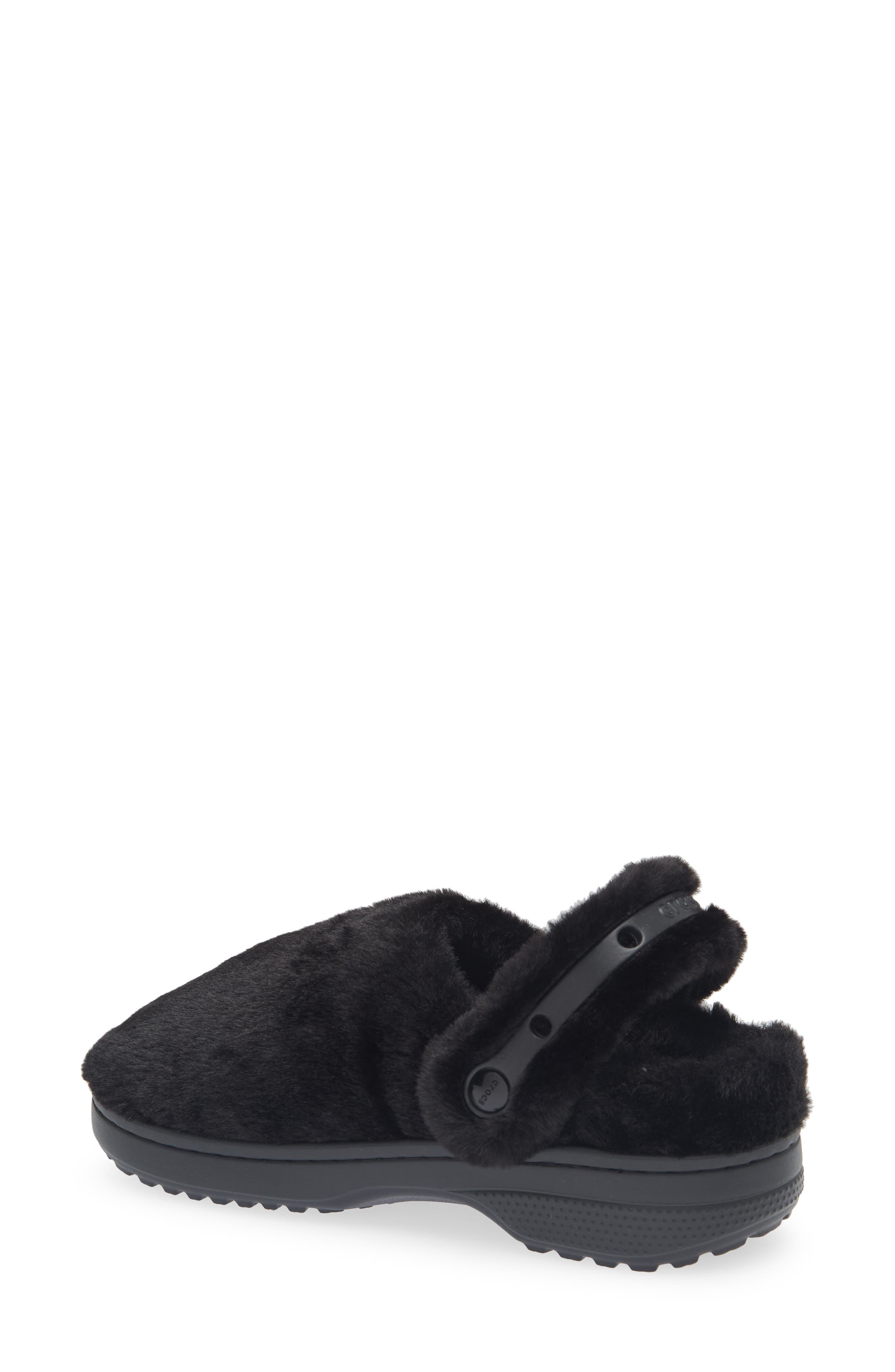 CROCS Classic Unfurgettable Faux Fur Clog, Alternate, color, Black