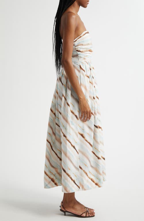 A.l.c . Tara Tie Dye Stripe Strapless Dress In Mint Multi