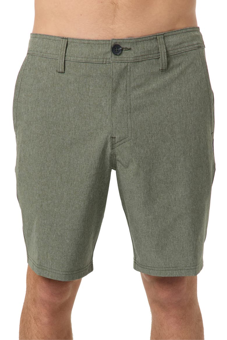 Reserve Water Resistant Hybrid Shorts, Main, color, HEATHER MULLED BASIL