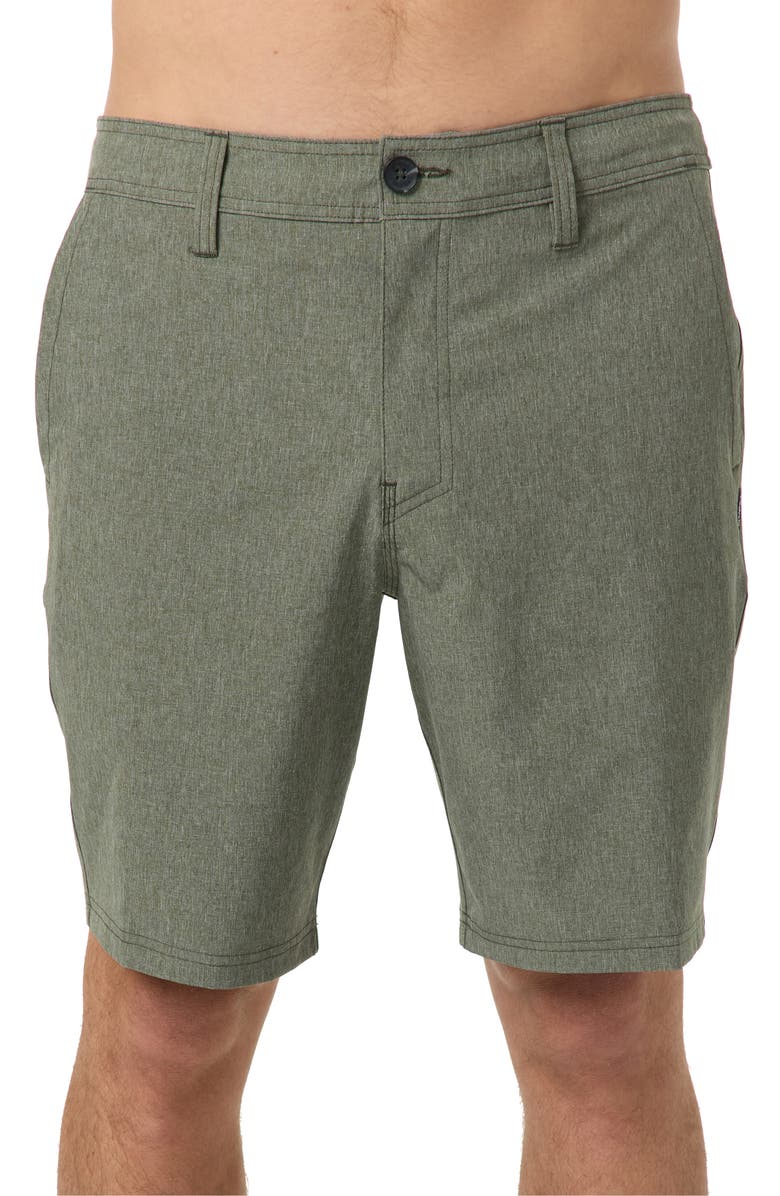 O'Neill Reserve Water Resistant Hybrid Shorts, Main, color, Heather Mulled Basil