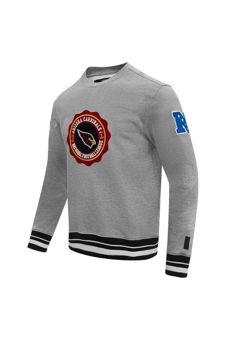 Men's Pro Standard Heather Gray Arizona Cardinals Crest Emblem Pullover Sweatshirt, Alternate, color, Heather Gray