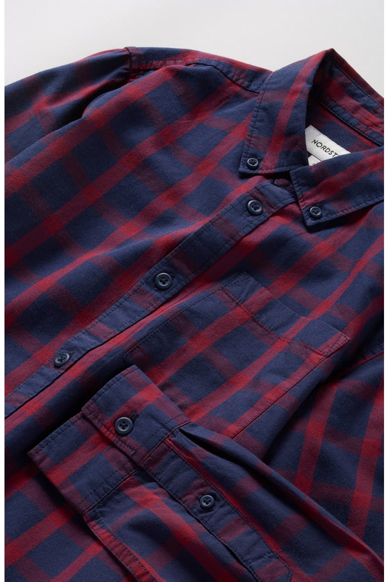 Kids' Plaid Button-Up Shirt, Alternate, color, NAVY PEACOAT CHILL PLAID