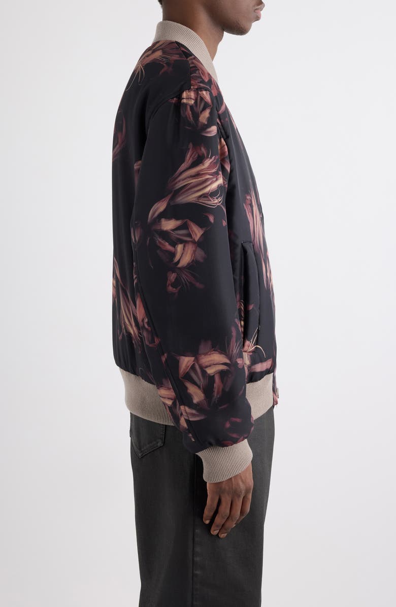Dries Van Noten Volker Floral Reversible Satin Bomber Jacket, Alternate, color, Old Rose
