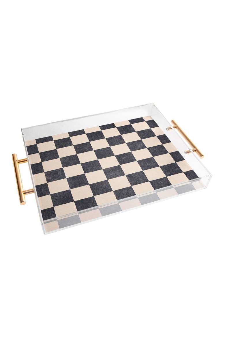 Checker Print Acrylic Tray, Alternate, color, BLACK-WHITE