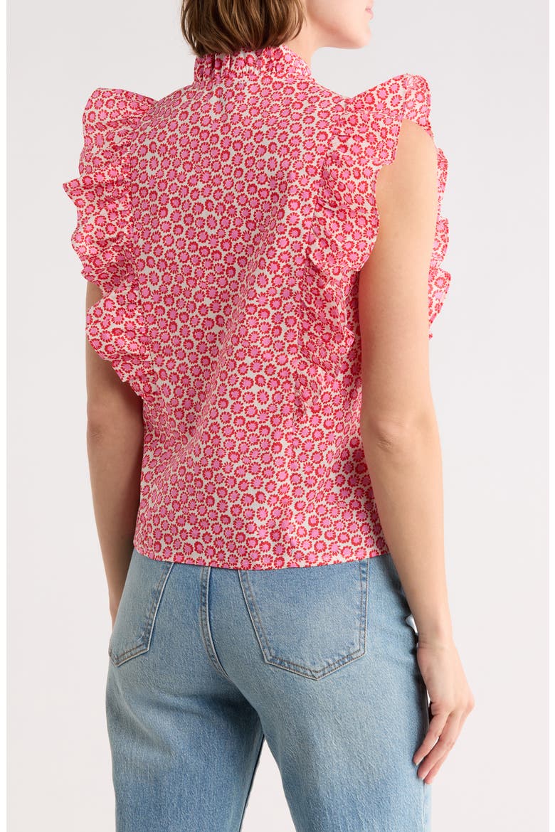 Taya Ruffle Cap Sleeve Cotton Top, Alternate, color, CREME